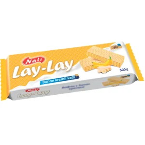 ویفر لی لی ناتی با کرم موزی Nati Lay-Lay Banan Kremli Vafli وزن 500 گرم