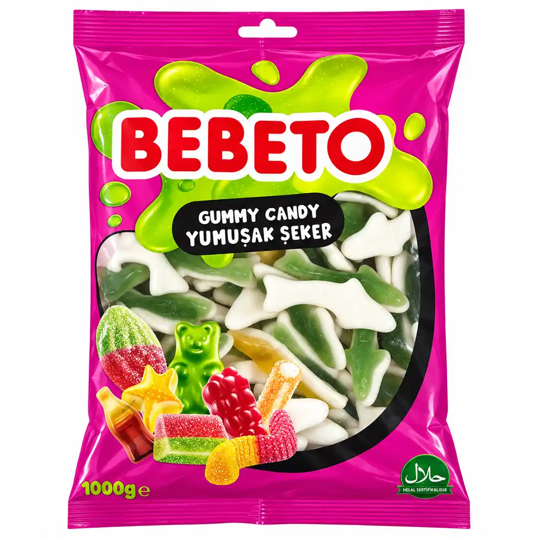 پاستیل ببتو مدل کوسه Bebeto بسته 1 کیلویی