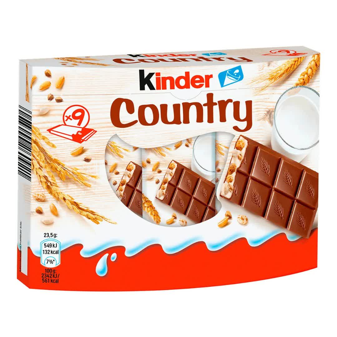 شکلات کیندر کانتری با مغز کرم شیری و غلات 23.5 گرم
