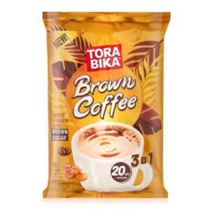 قهوه فوری 3 در 1 براون تورابیکا حاوی شکر قهوه ای Torabika Brown Coffee بسته 20 عددی