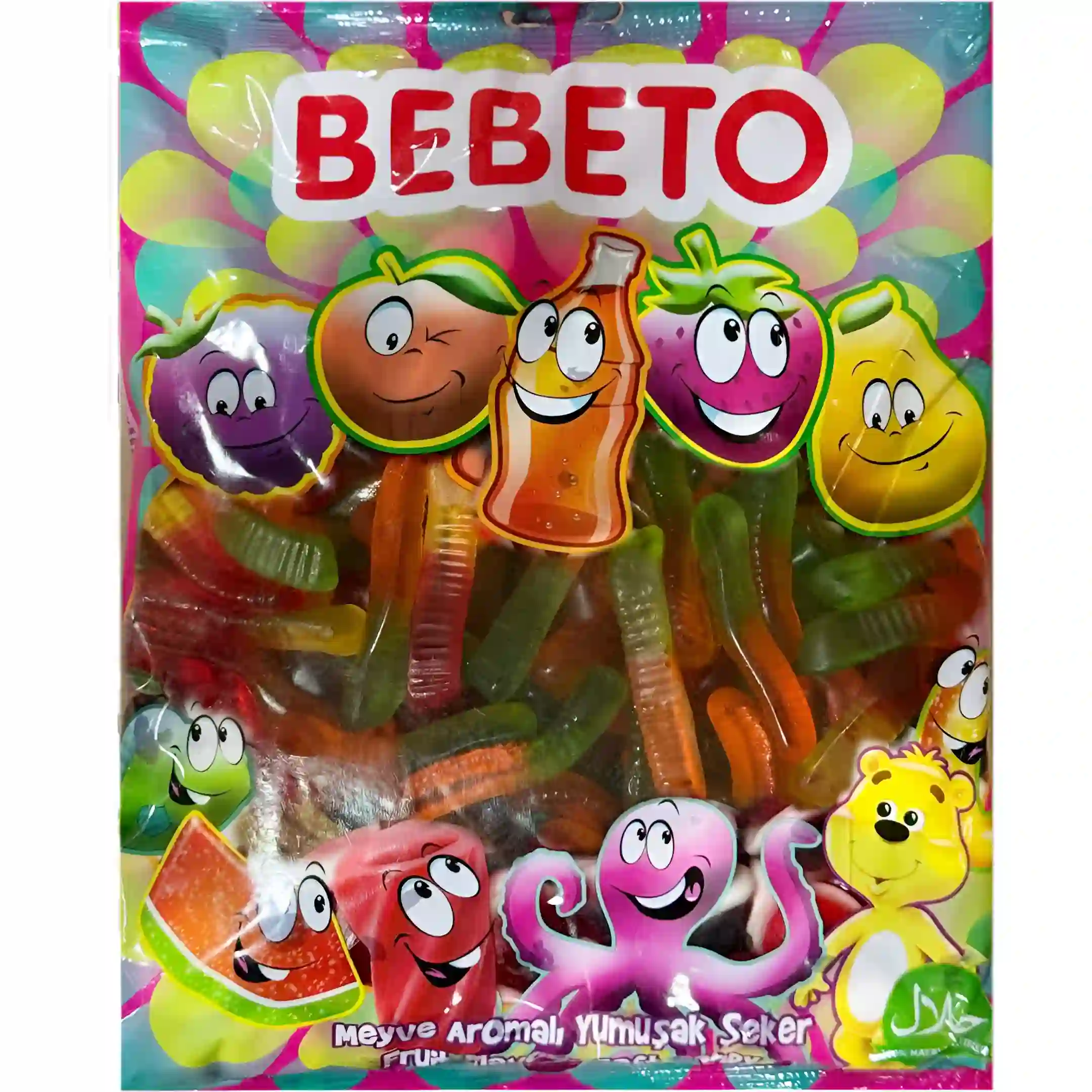 پاستیل ببتو مدل کرمی شکل Bebeto بسته یک کیلویی