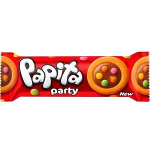کوکی پاپیتا با فیلینگ شکلات شیری و دراژه Solen Papita Party وزن 63 گرم