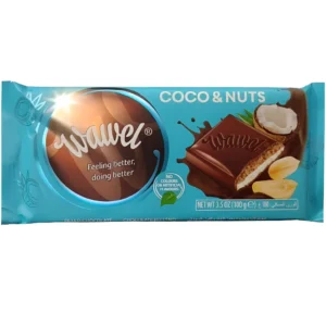شکلات شیری واول با مغز بادام زمینی و نارگیل Wawel Coco & Nuts وزن 100 گرم
