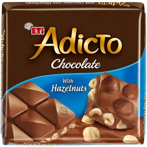شکلات اتی آدیکتو با کرم شکلات شیری و مغز فندقی Eti Adicto With Hazelnuts وزن 60 گرم