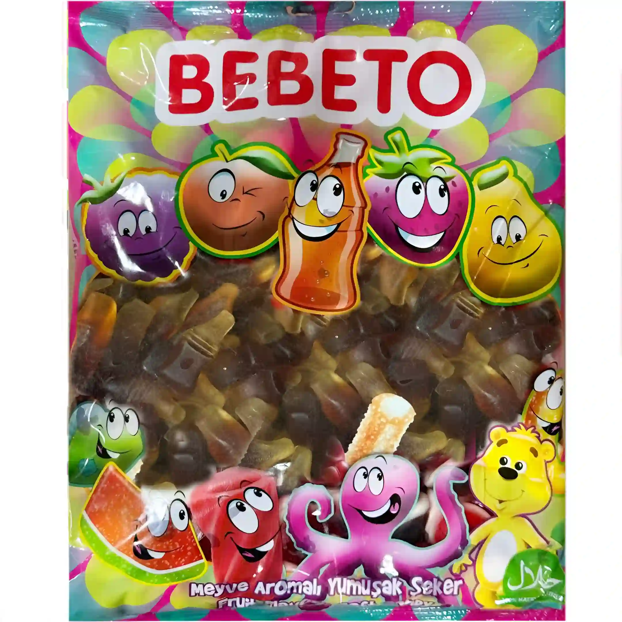 پاستیل ببتو مدل نوشابه Bebeto بسته یک کیلویی