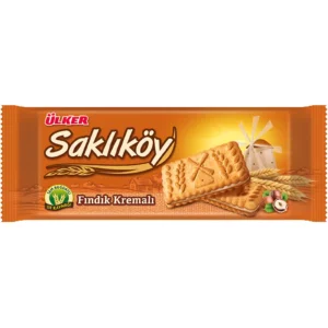 بیسکوئیت اولکر ساکلیکوی با مغز کرم فندقی Ulker Saklikoy وزن 100 گرم