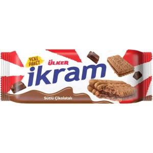 بیسکویت ایکرام اولکر با کرم شکلاتی Ulker ikram Sutlu Cikolatali وزن 84 گرم