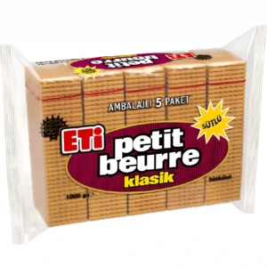 بیسکویت اتی پتی بور کلاسیک 5 بسته ای Eti Petit beurre Klasik وزن 1000 گرم