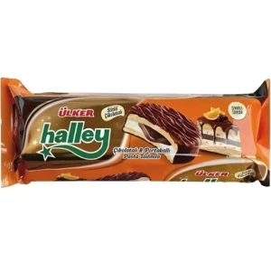 بیسکویت کرمدار اولکر هالی با کیک شکلاتی و پرتقالی Ulker halley Cikolatli Portakalli وزن 263 گرم