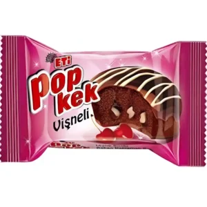 پوپ کیک اتی با روکش کاکائو و مغز سس آلبالو Eti Pop Kek Visneli وزن 60 گرم