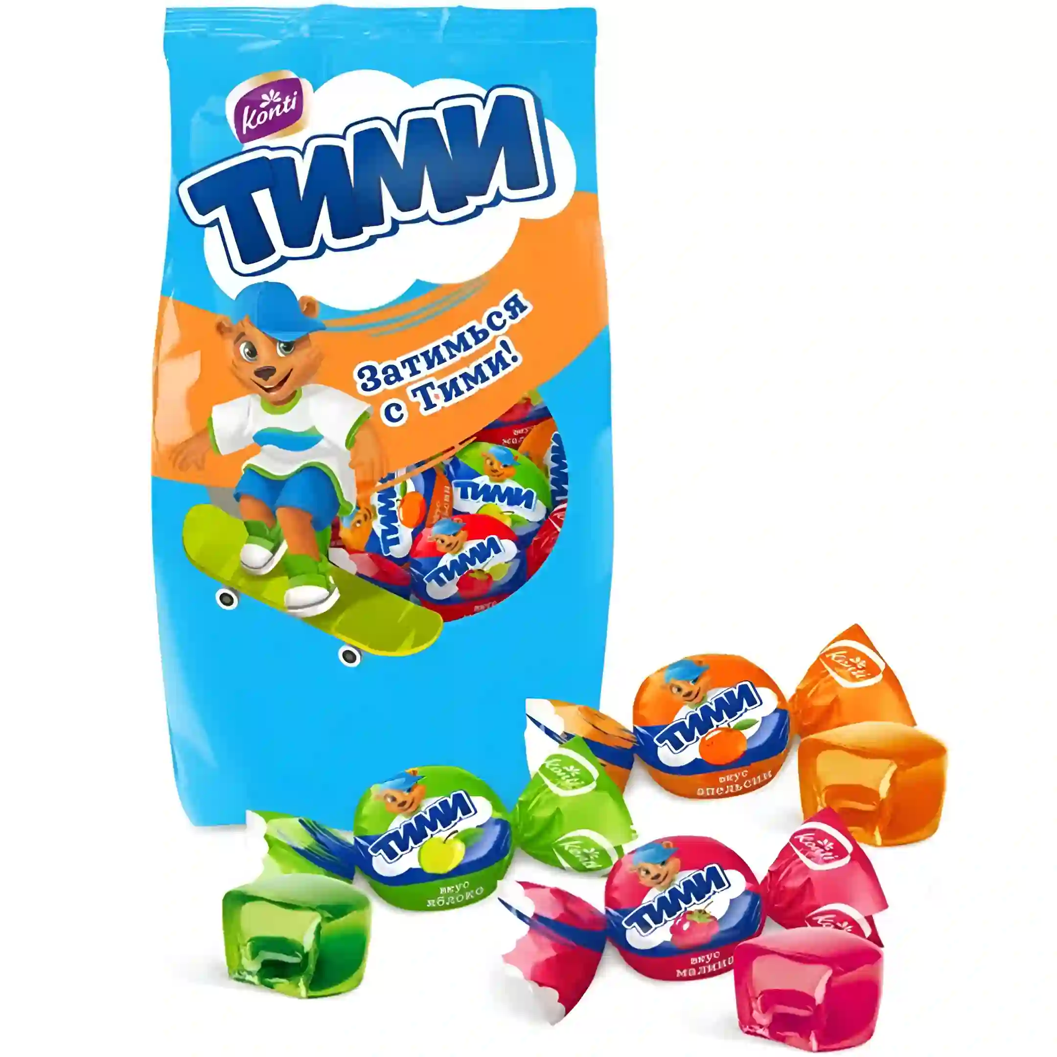 آب نبات ژله ای کنتی تیمی با طعم میوه ای مخلوط Konti Timi Mix بسته یک کیلویی