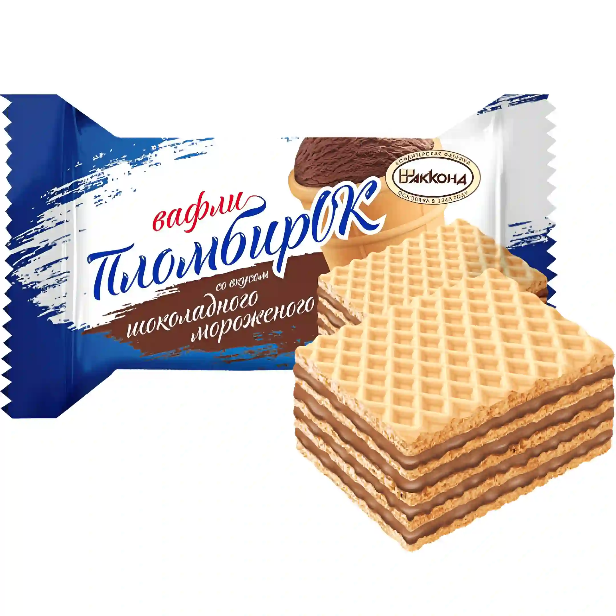 ویفر پلومبیرک آکوند با کرم بستنی شکلاتی Akkond...