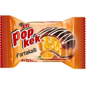 پوپ کیک اتی با روکش کاکائو و مغز سس پرتقال Eti Pop Kek Portakalli وزن 60 گرم