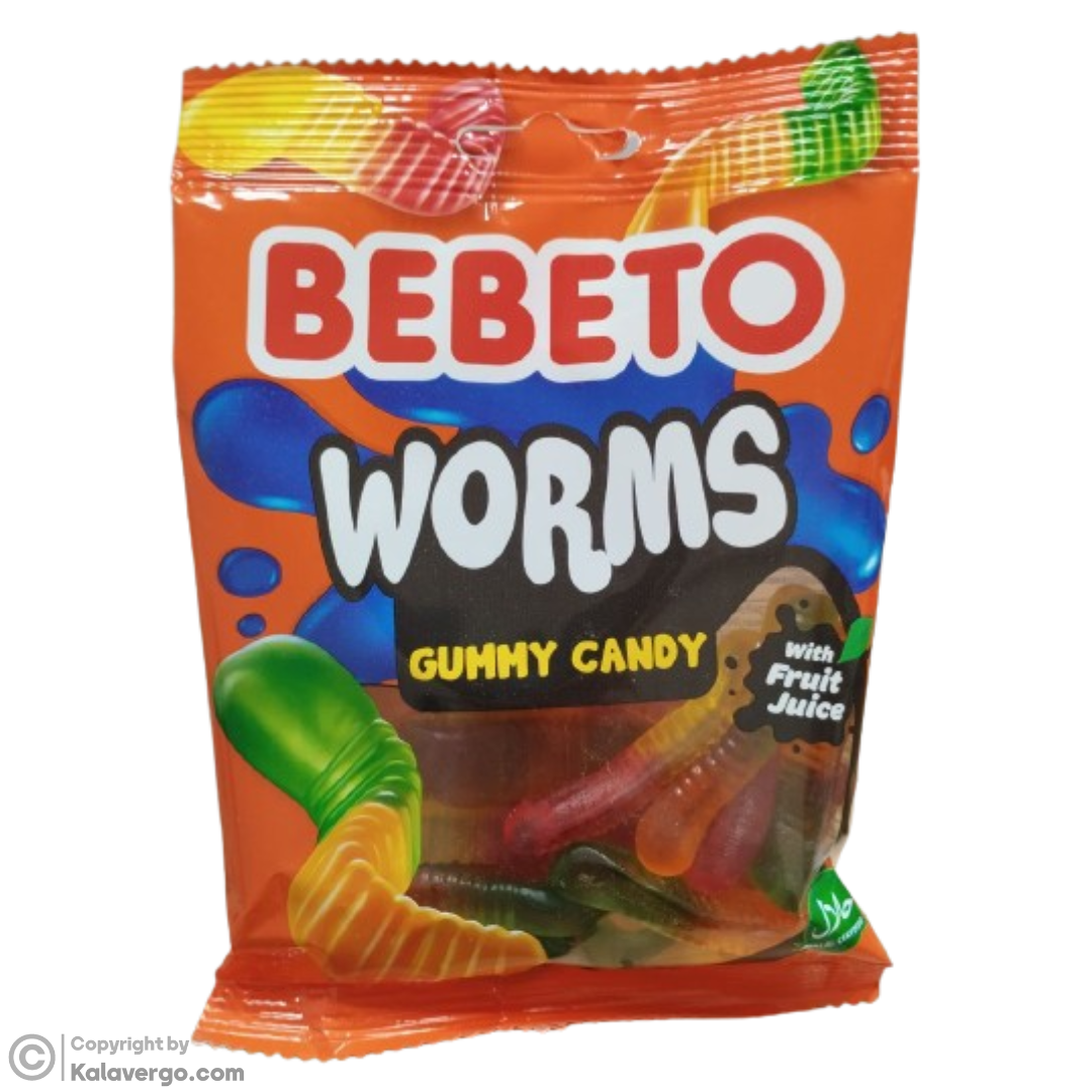 پاستیل کرم ببتو Bebeto Worms وزن 80 گرم