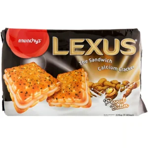 بیسکویت لکسوس مانچیز با کرم بادام زمینی Munchy's Lexus وزن 225 گرم