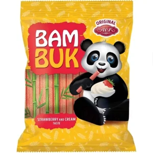 بیسکوییت مغز دار ای بی کی بام بوک با طعم توت فرنگی ABK BamBuk وزن 200 گرم