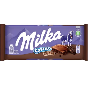 شکلات میلکا حاوی تکه‌ های بیسکویت اورئو براونی Milka Oreo Brownie وزن 100 گرم