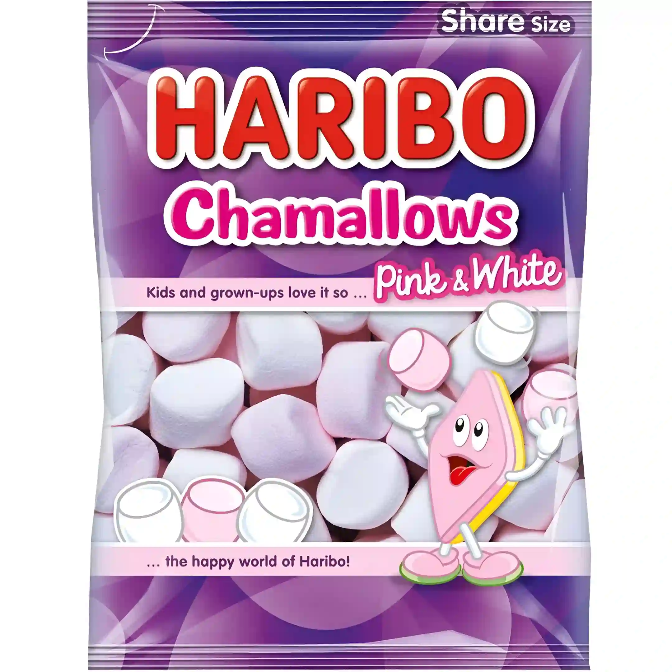 مارشمالو سفید و صورتی هاریبو Haribo Chamallows Pink & White وزن 150 گرم