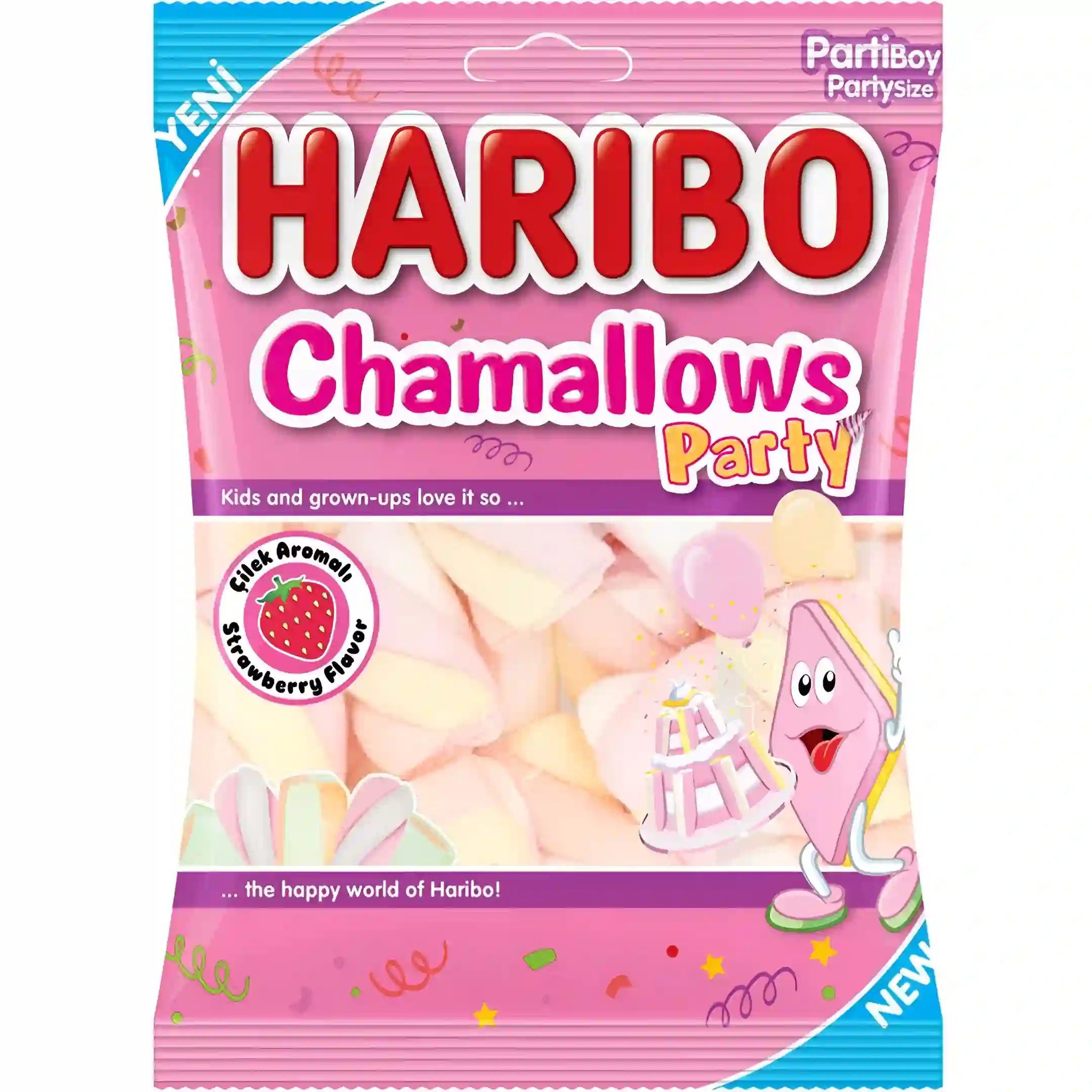 مارشمالو توت‌فرنگی هاریبو مدل پارتی Haribo Chamallows Party...