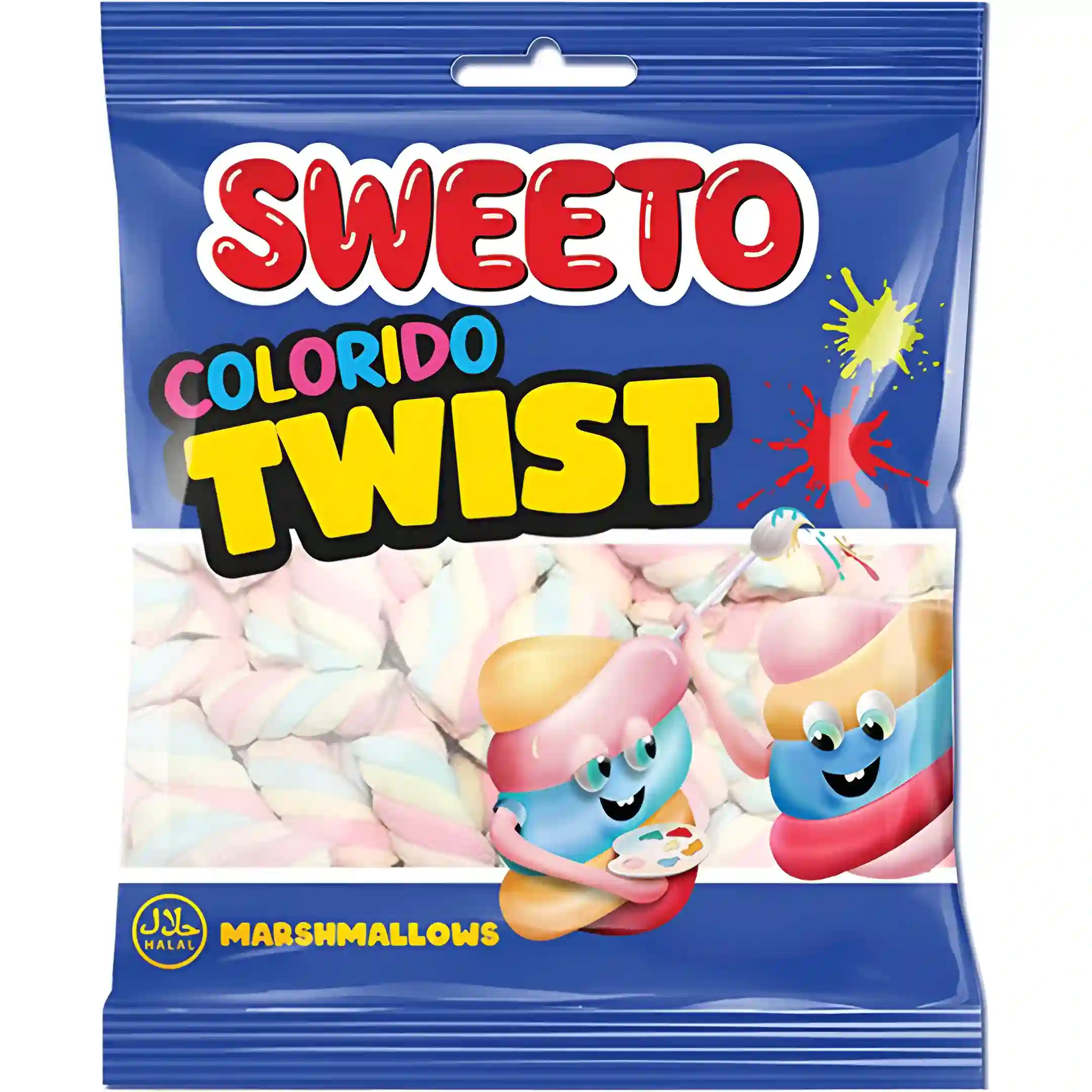 مارشمالو سویتو با طرح پیچ خوردگی رنگین کمان Sweeto Colorido Twist وزن 60 گرم