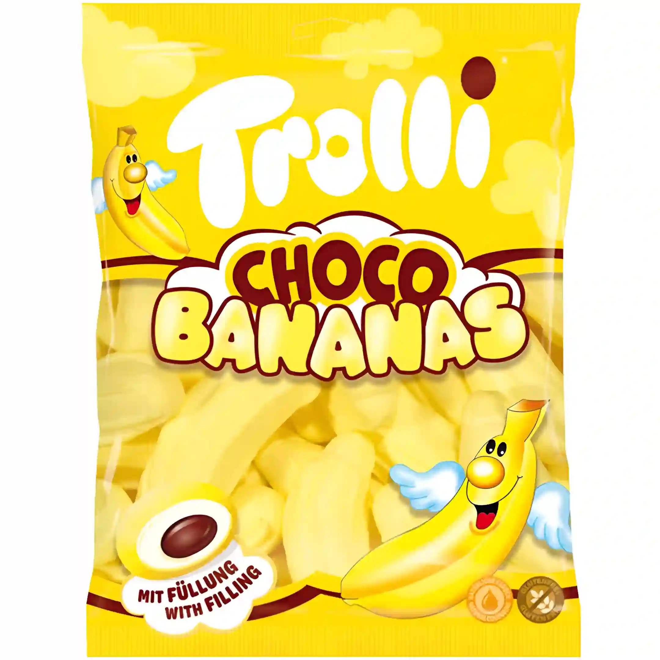 مارشمالو موز ترولی با مغز فیلینگ شکلاتی Trolli...