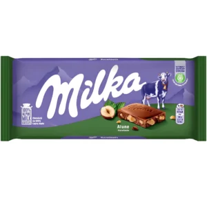 شکلات میلکا با مغز تکه‌ های فندق Milka Alune Hazelnuts وزن 100 گرم