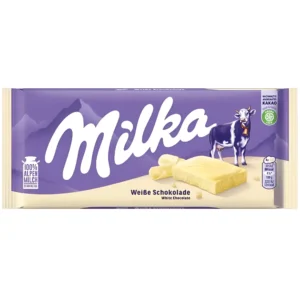 شکلات میلکا با کرم شکلات سفید Milka White Chocolate وزن 100 گرم