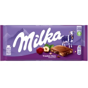 شکلات میلکا با مغز فندق و کشمش Milka Raisins & Huts وزن 100 گرم