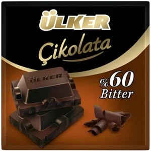 شکلات اولکر چیکولاتا با کرم کاکائو تلخ ۶۰% Ulker Cikolata وزن ۶۰ گرم