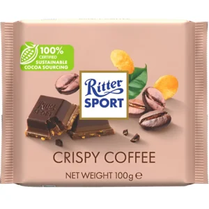 شکلات ریتر اسپورت با مغز تکه‌ های قهوه Ritter Sport Crispy Coffee وزن 100 گرم