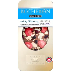 شکلات شیری بوچرون با طعم بلک بری و توت فرنگی Bucheron Grand Cru - Milky Blackberry وزن 100 گرم