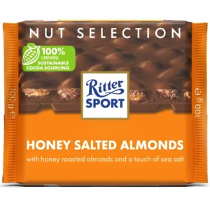 شکلات ریتر اسپرت با مغز بادام عسلی نمکی Ritter Sport Honey Salted Almonds وزن ۱۰۰ گرم