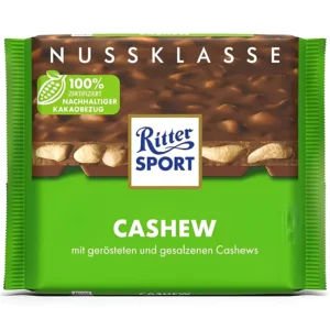 شکلات ریتر اسپرت با مغز بادام هندی Ritter Sport Cashew وزن ۱۰۰ گرم