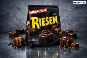 تافی شکلات تلخ مگاپک ریزن با مغز کارامل Riesen Dark Chocolate وزن 900 گرم