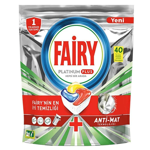 قرص ماشین ظرفشویی فیری پلاتینیوم پلاس Fairy Platinum Plus بسته 40 عددی