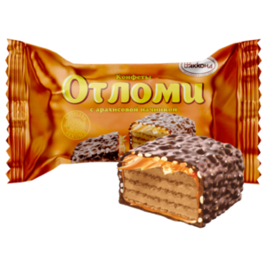 ویفر اوتلومی آکوند Akkond Otlomi با کرم شیری و پوشش بادام‌ زمینی و برنج پف کرده بسته 1 کیلویی