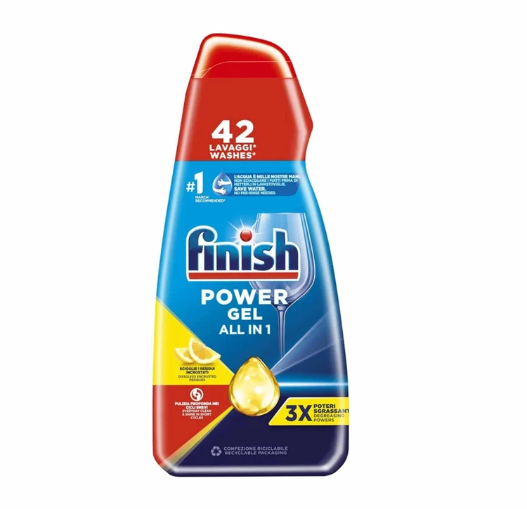 ژل ماشین ظرفشویی فینیش Finish با رایحه لیمو ۴۲ بار مصرف حجم 940 میل