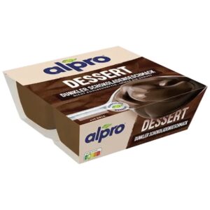 دسر بلژیکی آلپرو سویا طعم شکلات تلخ soy dessert dark chocolate بسته ۴ عددی