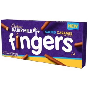 بیسکوییت ترد کادبری فینگر Cadbury Fingers با طعم کارملی نمکی پوشیده شده با شکلات شیری وزن 114 گرم