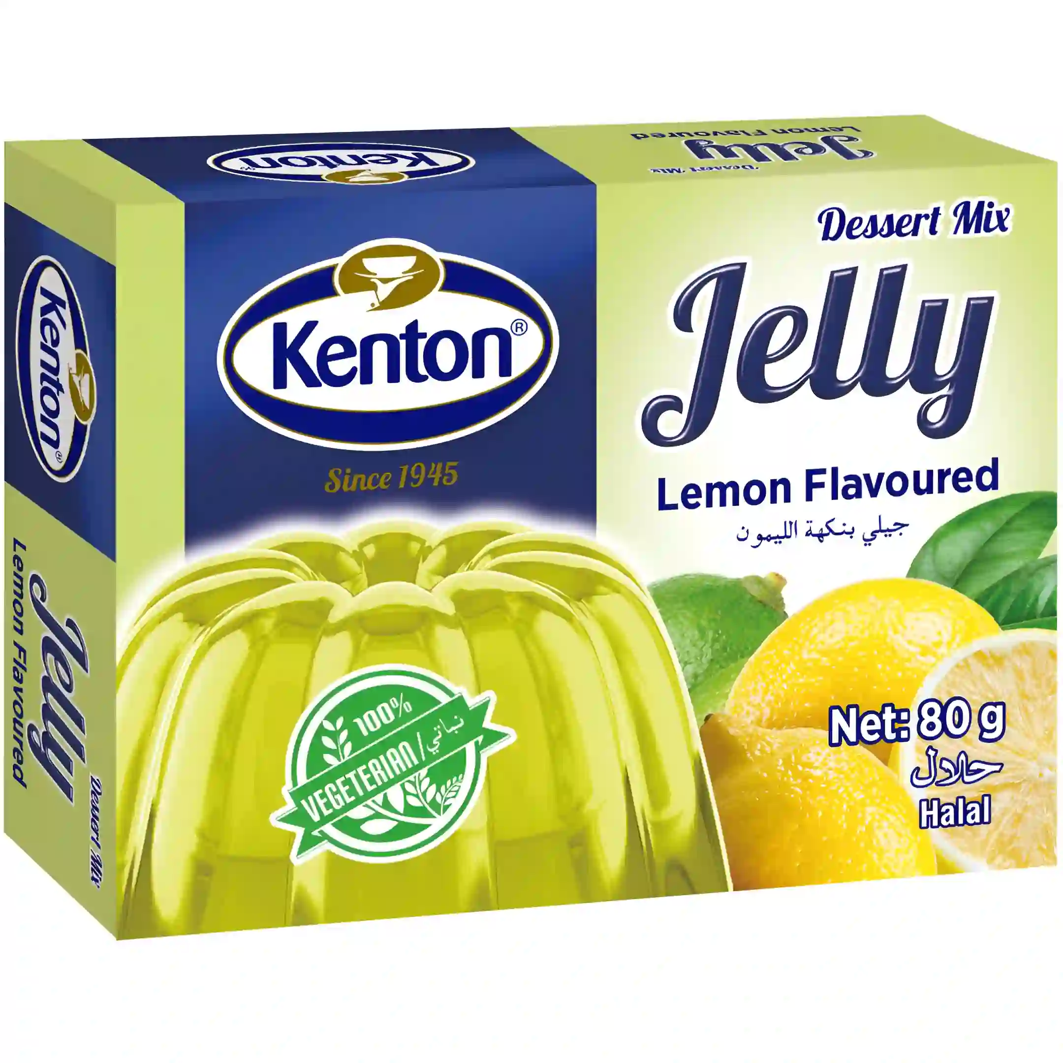 پودر ژله گیاهی کنتون با طعم لیمو Kenton Jelly Lemon Flavoured وزن 80 گرم