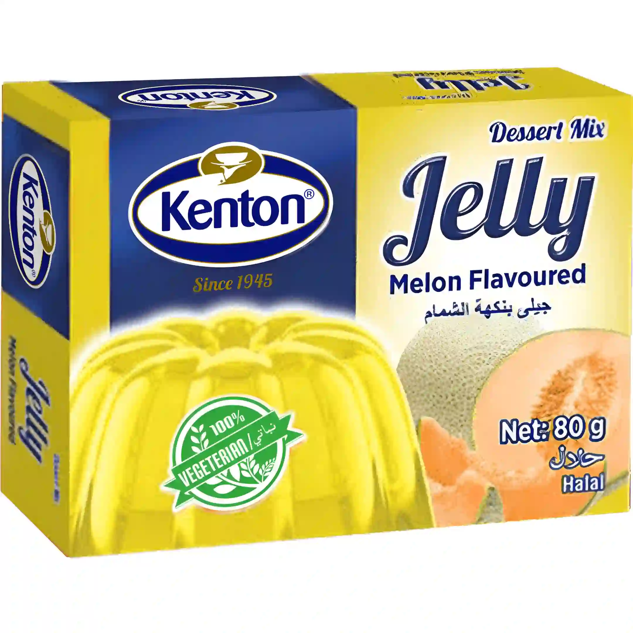 پودر ژله گیاهی کنتون با طعم طالبی Kenton Jelly Melon Flavoured وزن 80 گرم
