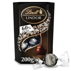 شکلات پذیرایی 60 درصد لیندور لینت با کرم کاکائو تلخ Lindt Lindor Extra Dark وزن 200 گرم