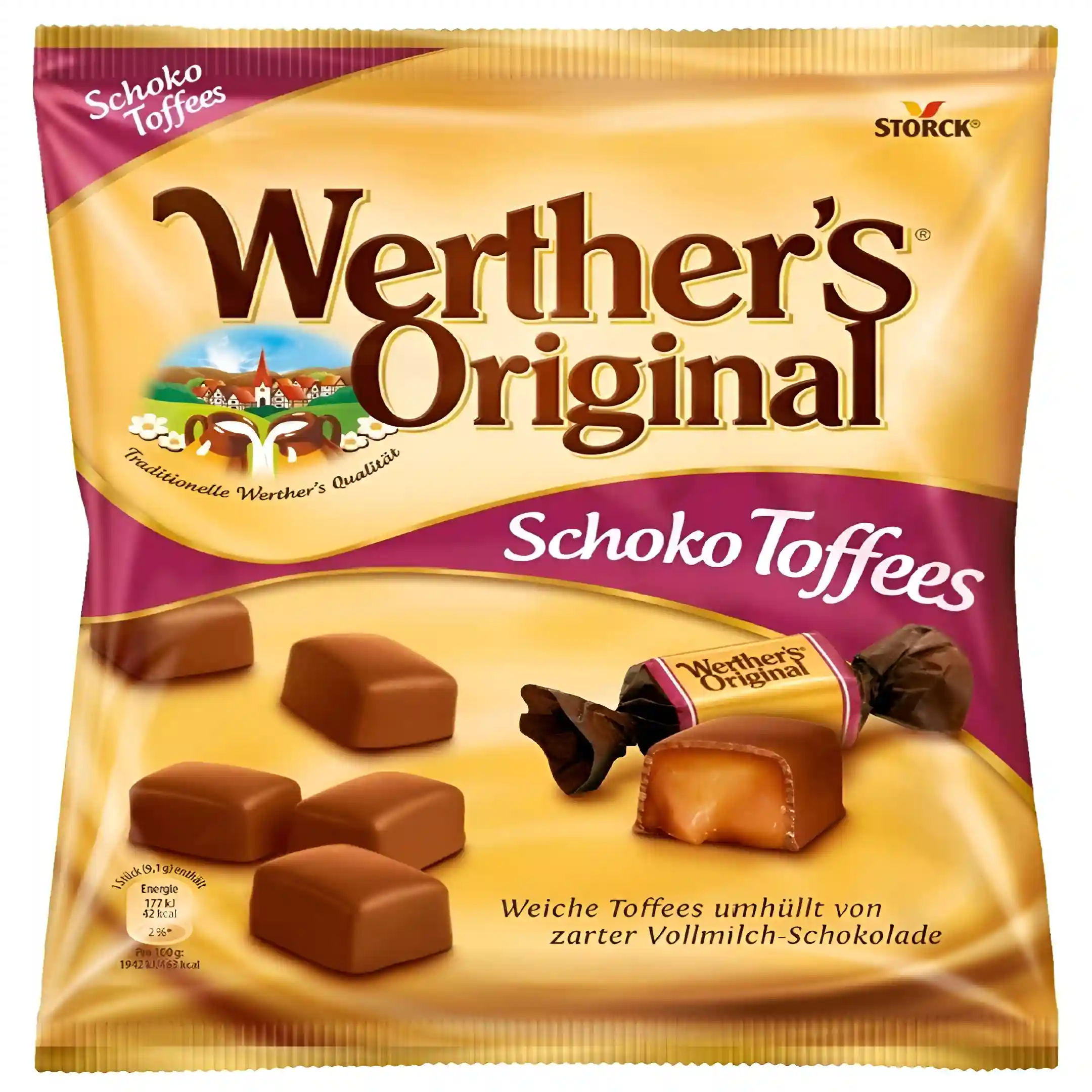 تافی شکلاتی وردرز اورجینال اشتورک با مغز کرم...