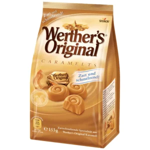 تافی آلمانی وردرز اورجینال اشتورک با کرم شکلات کاراملی Werther's Original Caramelts وزن 153 گرمی