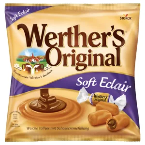 تافی کاراملی وردرز اورجینال اشتورک با مغز کرم شکلاتی Werther's Original Soft Eclairs وزن 180 گرم