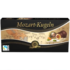 شکلات توپی تلخ آلمانی یوزی موزارت با مغز پسته و بادام Usy Henry Mozart Mozart-Kugeln وزن 200 گرم
