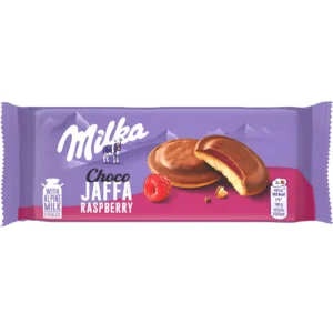 بیسکوییت میلکا با مغز ژله تمشک Milka Choco Jaffa Raspberry Jelly وزن 147 گرم