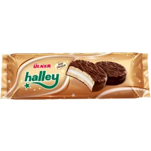 بیسکویت شکلاتی اولکر هالی با کرم وانیلی Ulker Halley وزن 210 گرم