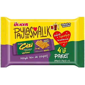 کراکر پنیری چیزی اولکر با خشخاش و ادویه بسته 4 عددی Ulker Cizi Hashasli ve Baharatli وزن 280 گرم