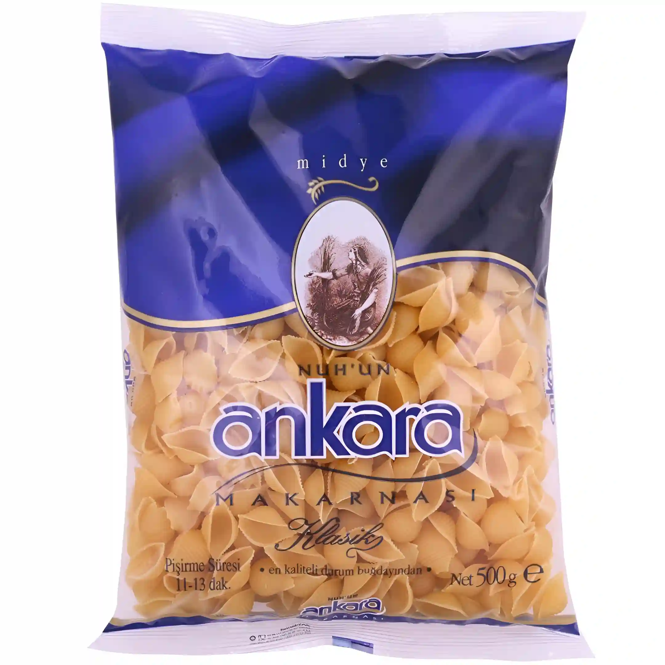 ماکارونی ترکیه ای طرح صدفی آنکارا Ankara Midye وزن 500 گرم